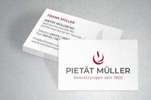Pietät Müller Visitenkarten